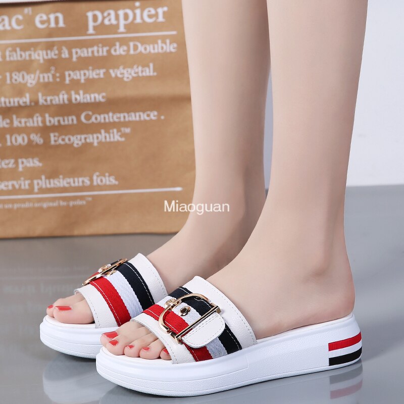 Women Slippers Flat Shoes Woman Comfortable Female Sandals Ladies Luxury Home Platform Slides Flip Flops Summer Zapatos Mujer PU